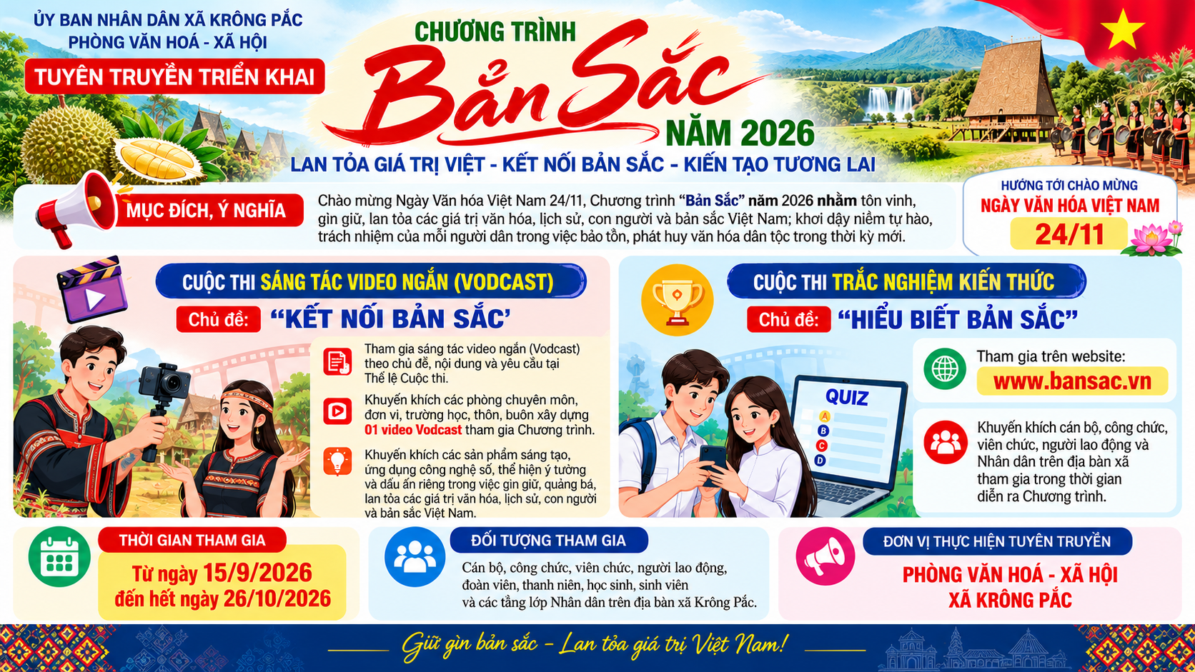 Tuyên truyền triển khai Chương trình “Bản Sắc” năm 2026