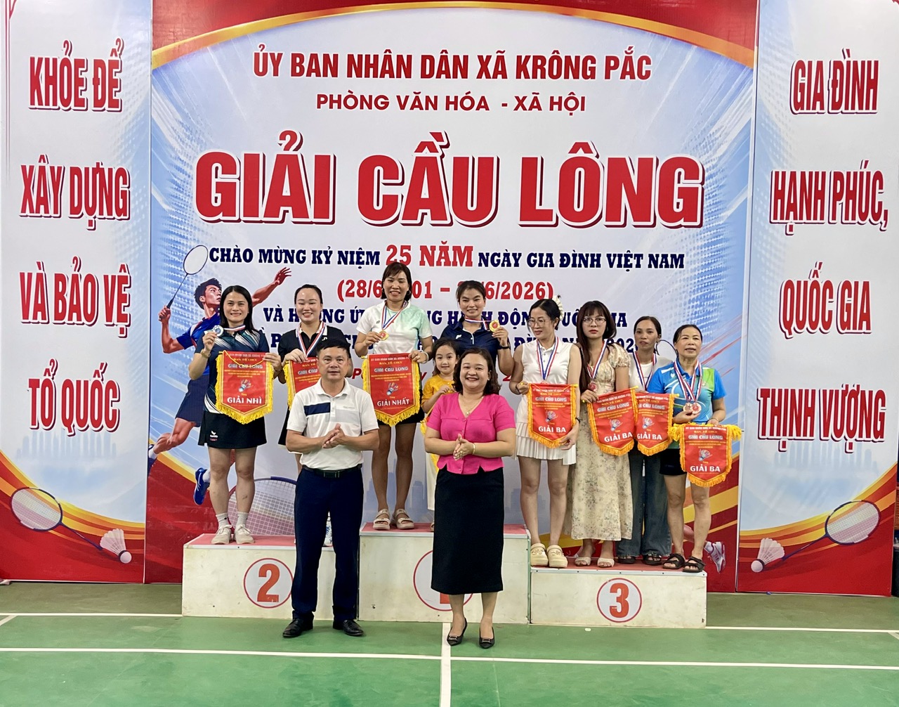 Xã Krông Pắc (Đắk Lắk) tổ chức giải Cầu lông chào mừng kỷ niệm ngày Gia đình Việt Nam 28/06/2026.